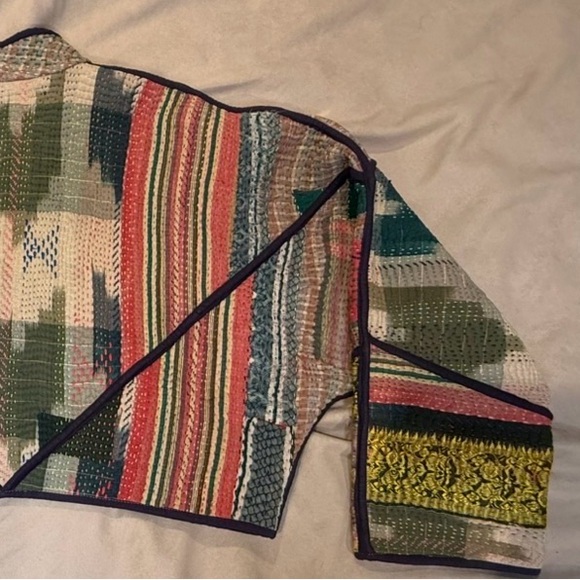 NAMAI Kaira cropped quilted patchwork Kantha jacket ONE OF A KIND - Picture 5 of 7
